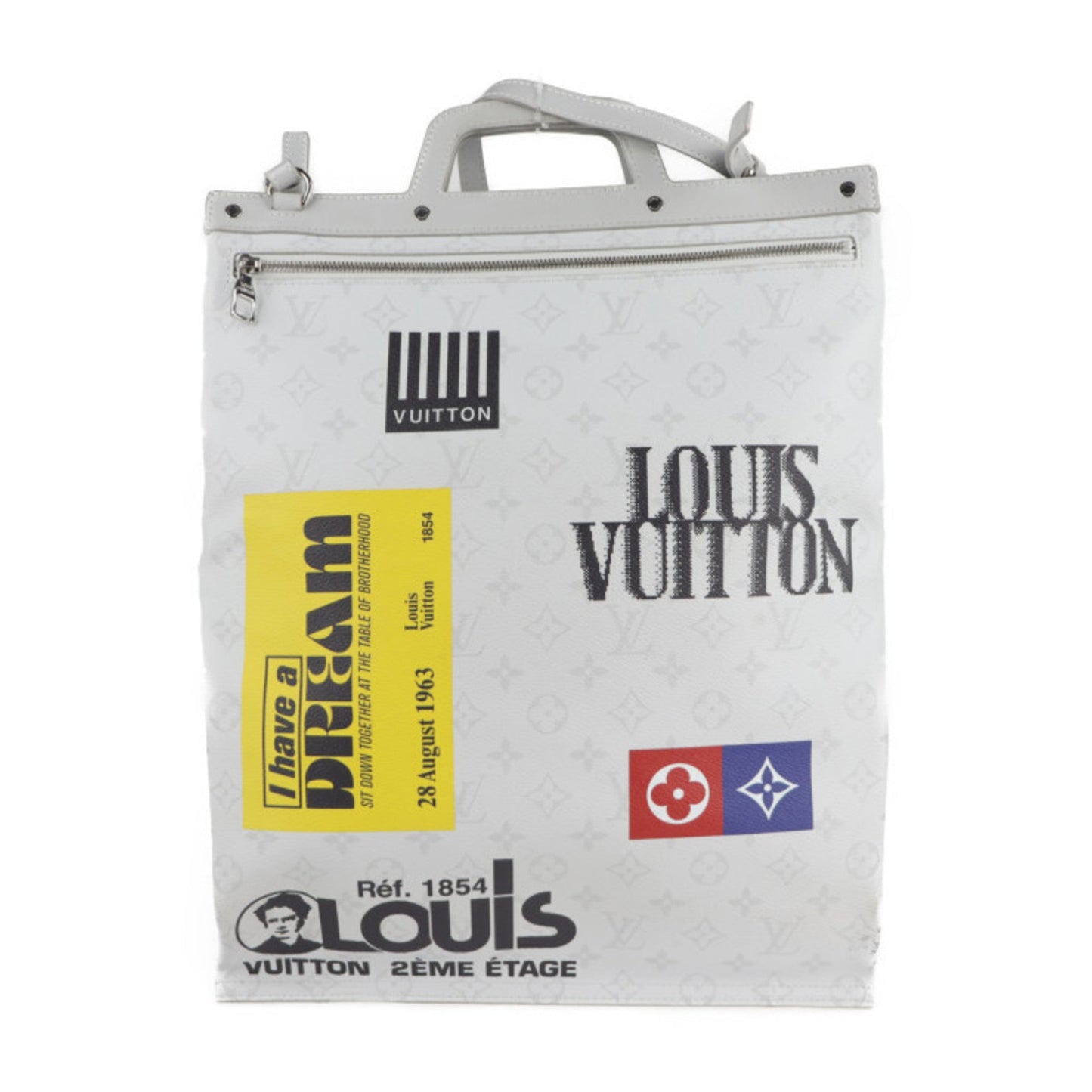 Louis Vuitton Blanc Monogram Multi-Color Monogram Handbag Shopping Bag Shoulder Bag Tote Bag