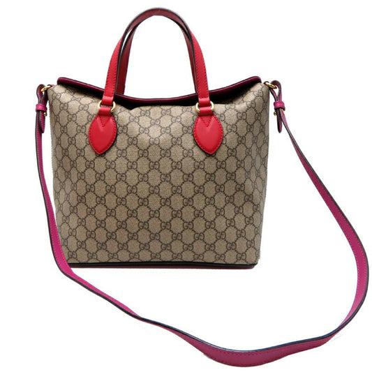 Gucci Beige Pink Gg Supreme Leather Shoulder Bag ()