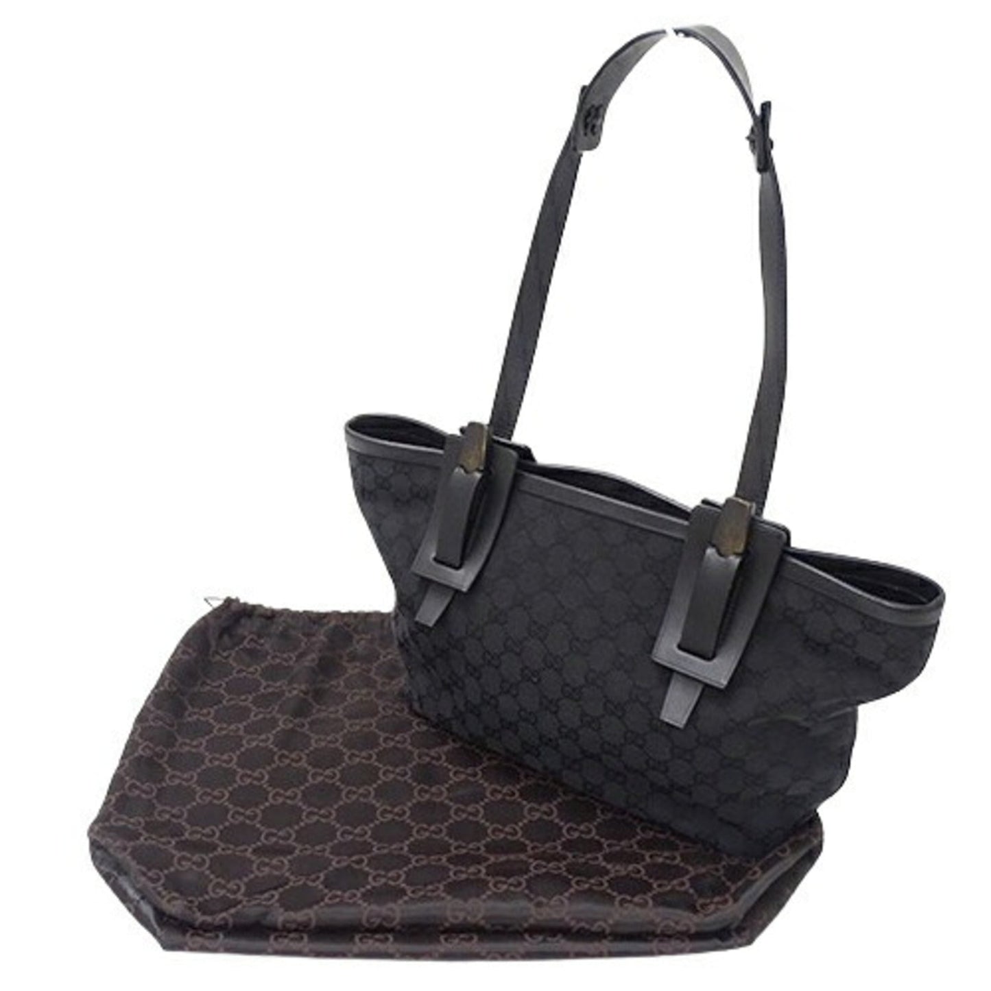 Gucci Black Gg Canvas Shoulder Bag Tote Bag