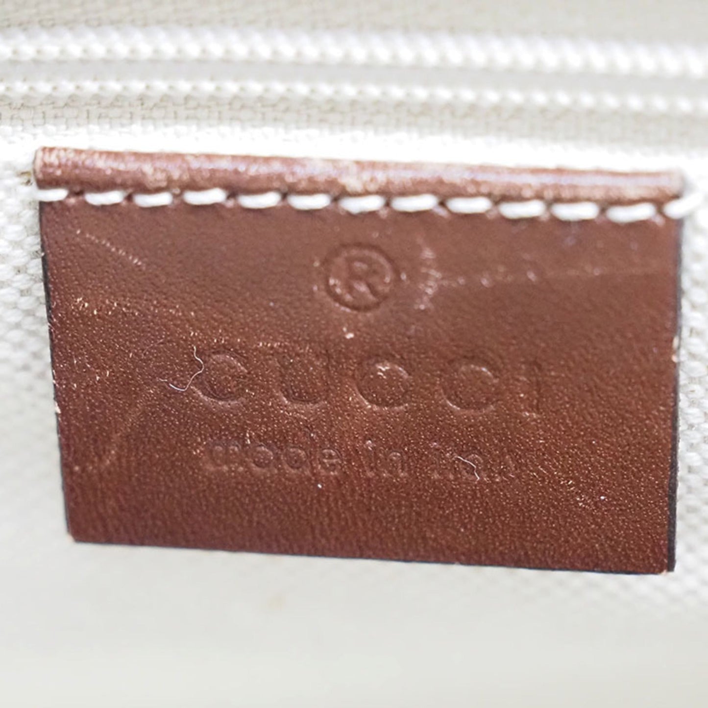 Gucci Diamante Beige Brown Navy Canvas Leather Handbag