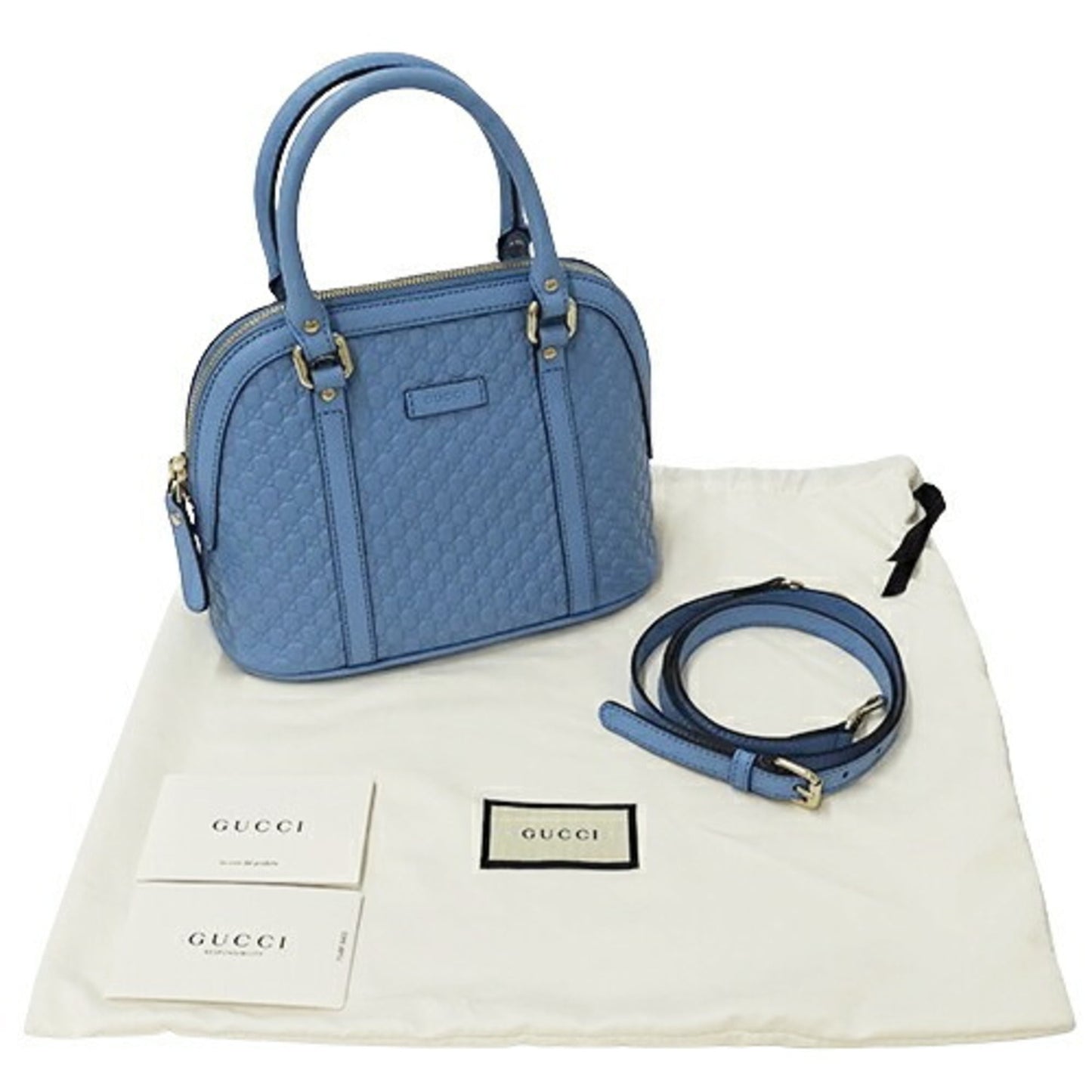 Gucci Light Blue Leather Handbag Shoulder Bag