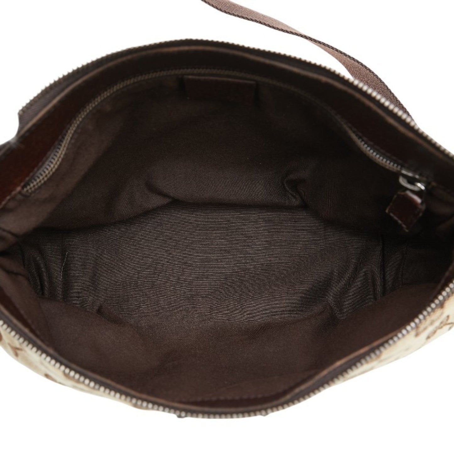 Gucci Beige Brown Canvas Leather Shoulder Bag