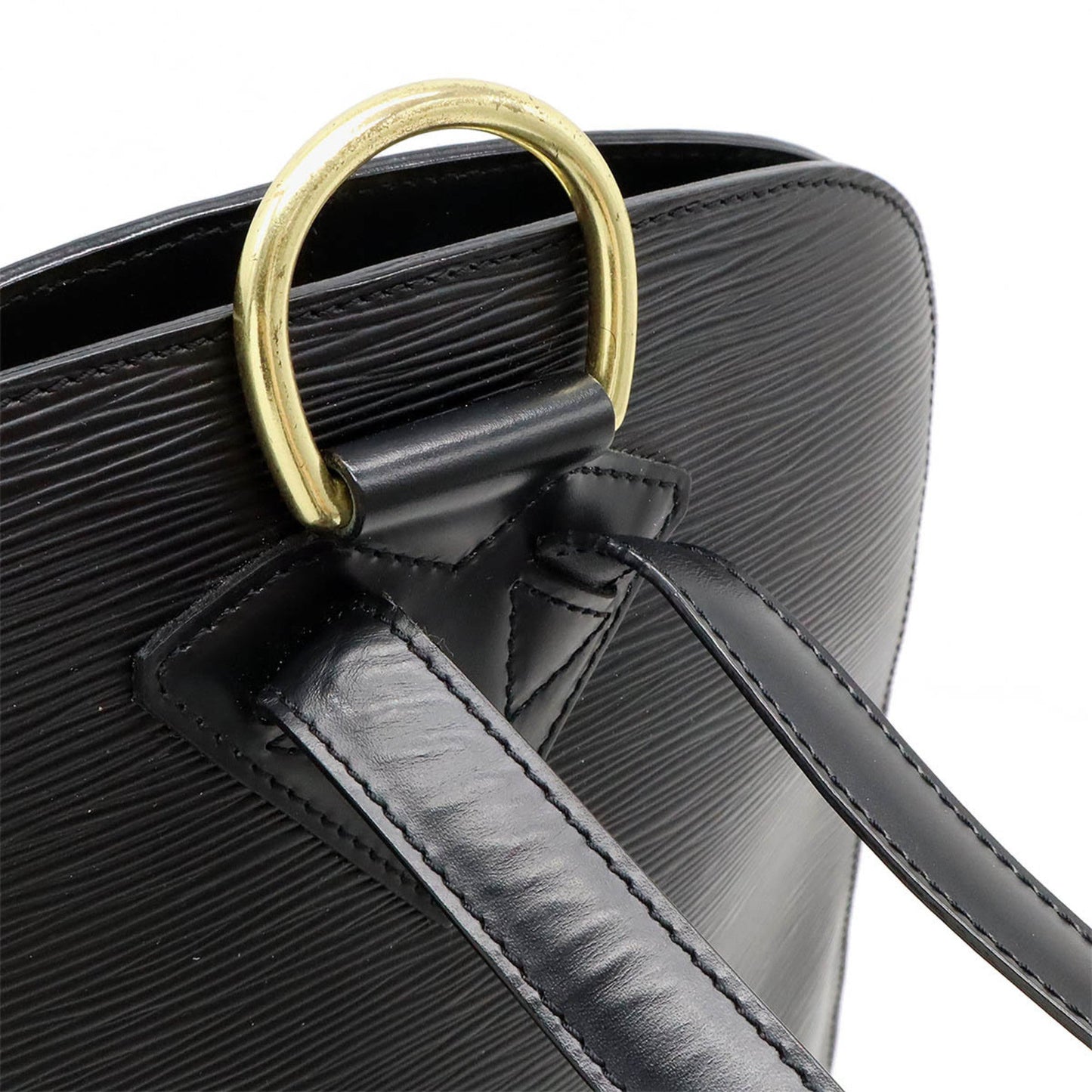 Louis Vuitton Black Noir Leather Backpack Shoulder Bag