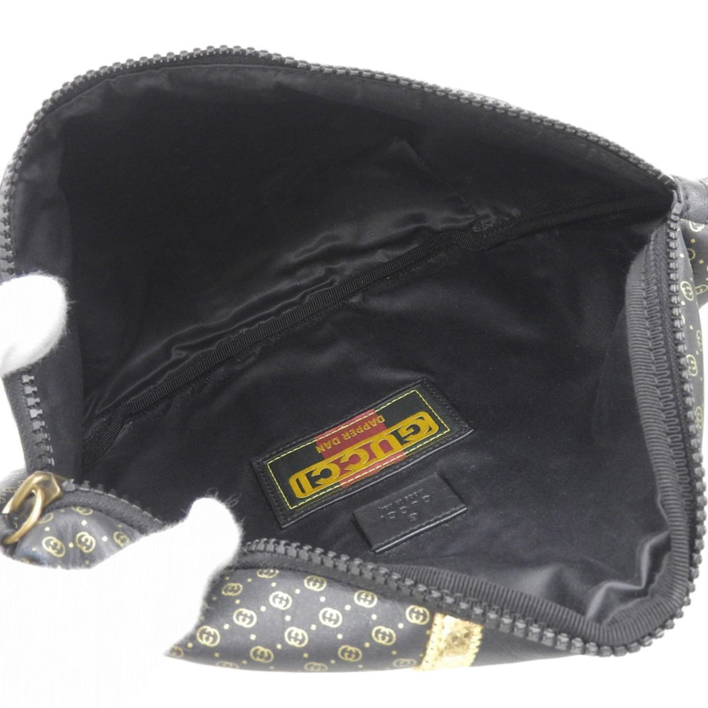 Gucci Black Gold Leather Fanny Pack