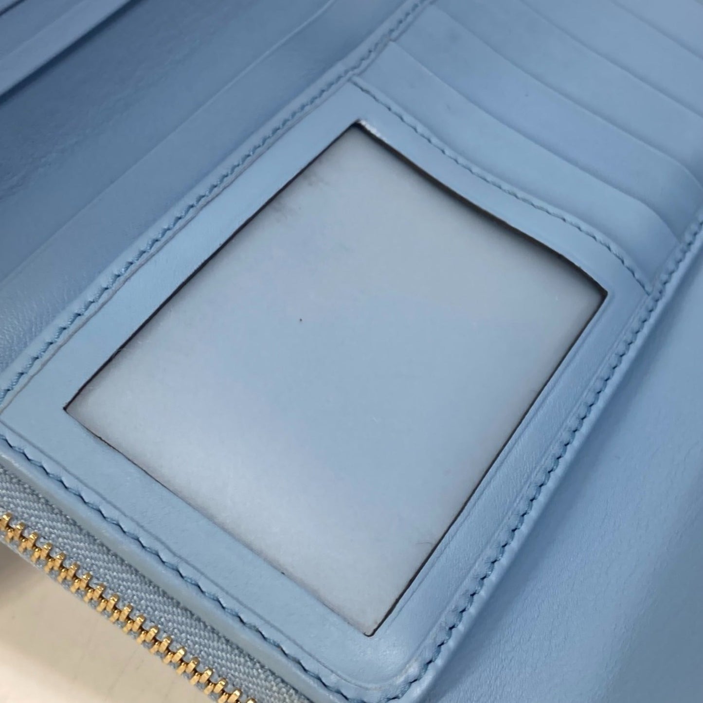 Gucci Blue Leather Long Wallet (Bi-Fold)