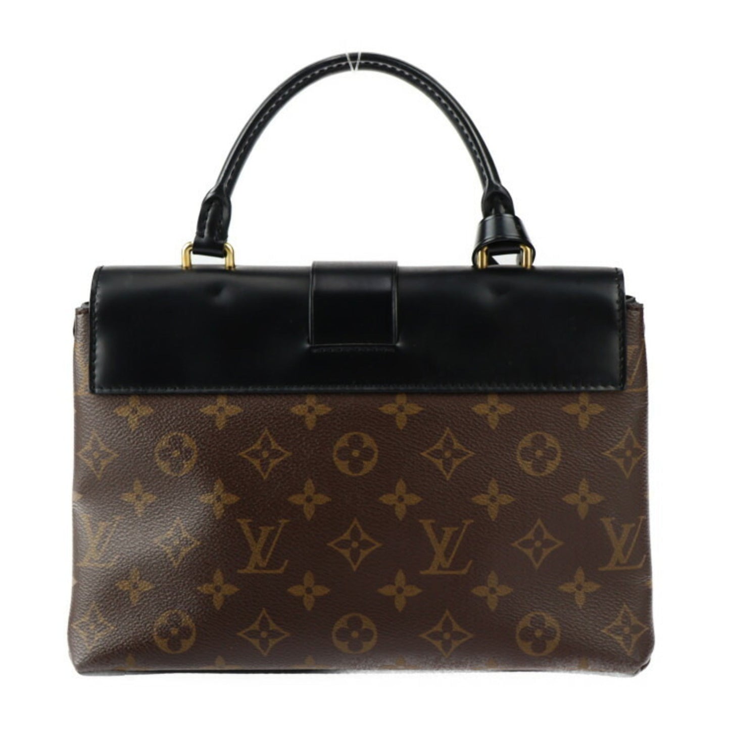 Louis Vuitton Black Brown Monogram Handbag Shoulder Bag Tote Bag