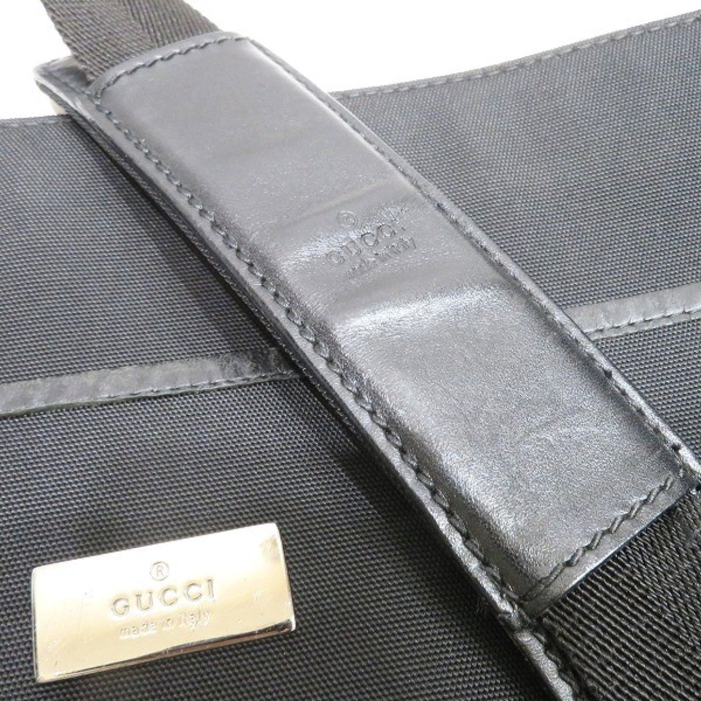 Gucci Black Canvas Leather Shoulder Bag