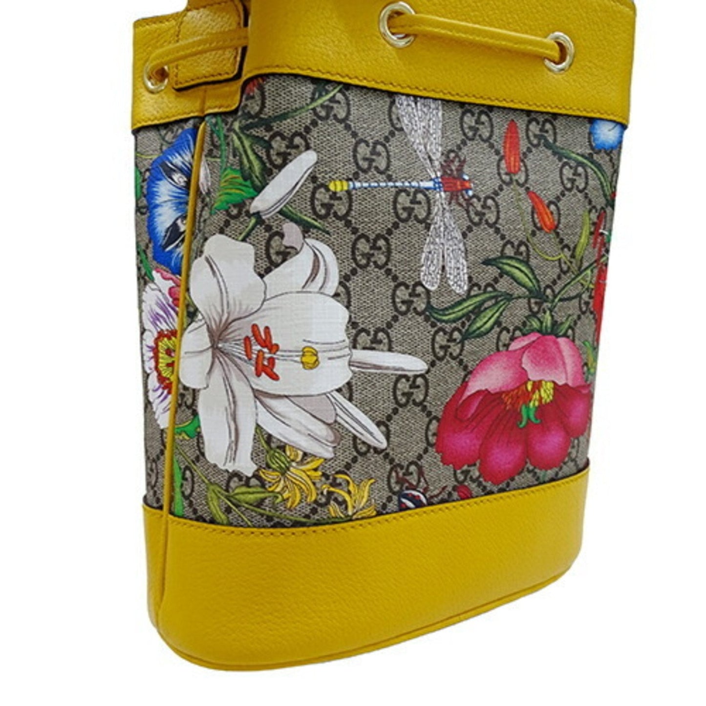 Gucci Multi-Color Yellow Gg Supreme Canvas Handbag Shoulder Bag