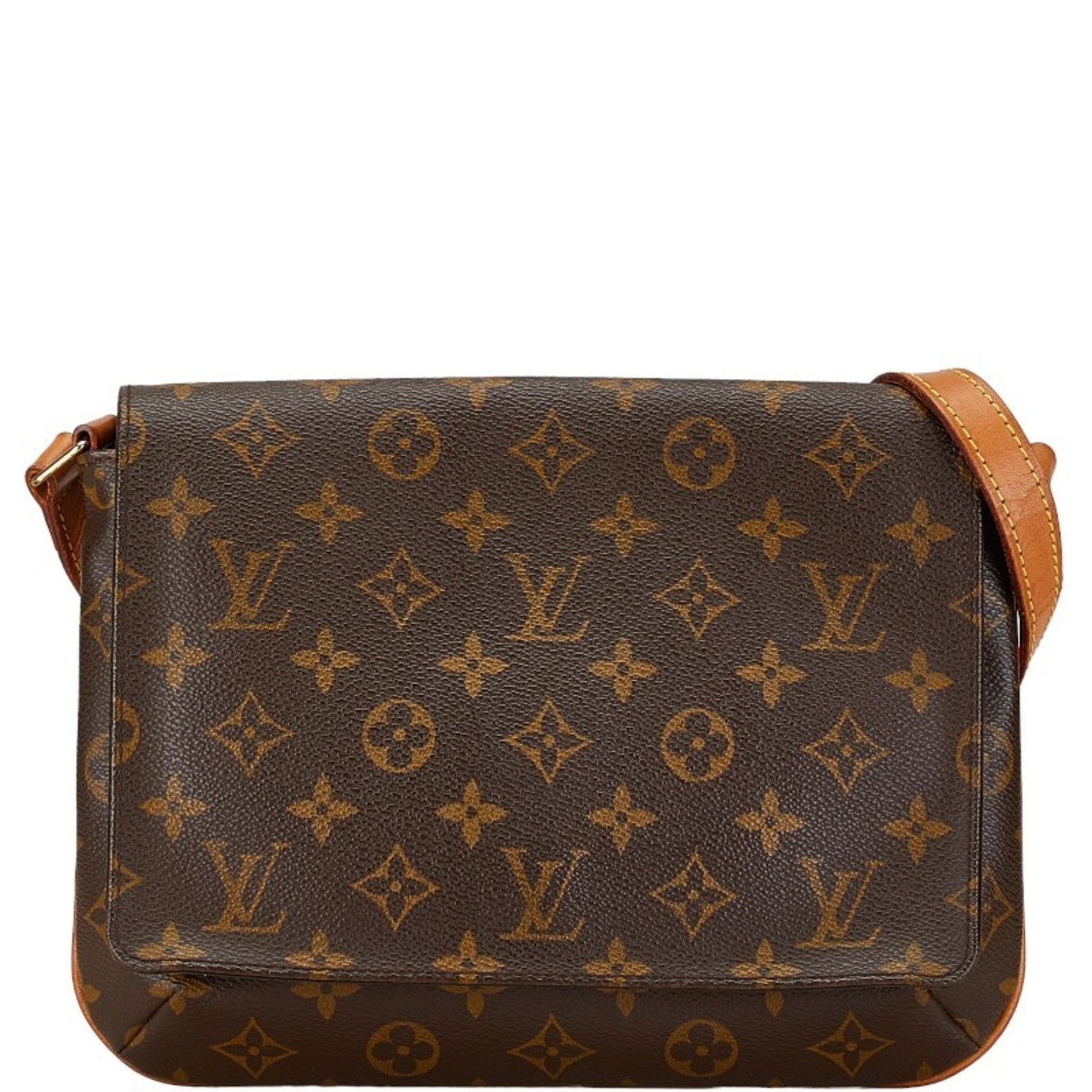 Louis Vuitton Brown Pvc Leather Handbag Shoulder Bag ()