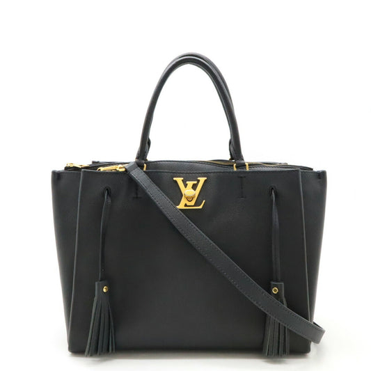 Louis Vuitton Black Noir Leather Handbag Shoulder Bag ()