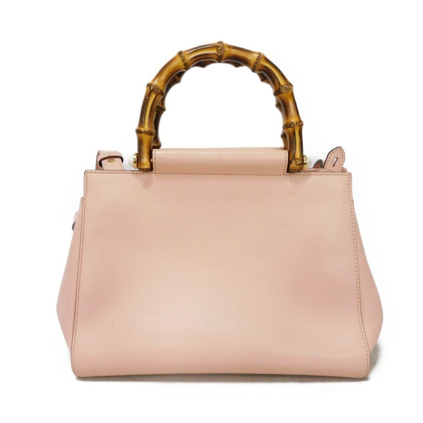 Gucci Light Pink Bamboo Leather Handbag