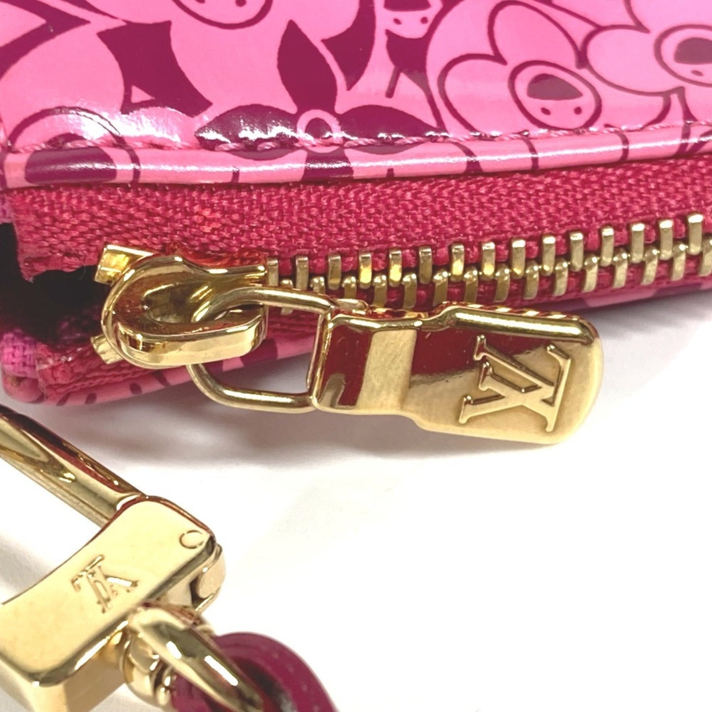Louis Vuitton Pink Pvc Leather Handbag Pouch Shoulder Bag