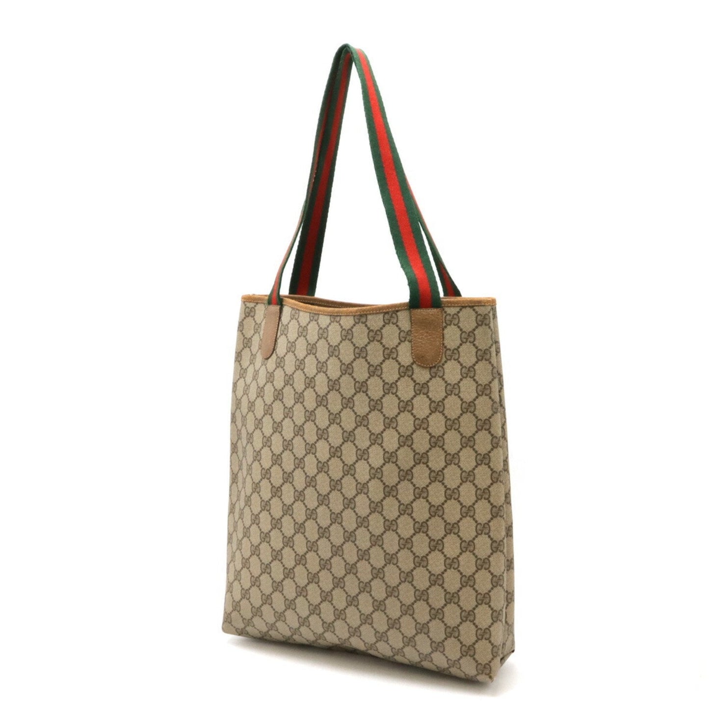 Gucci Brown Green Red Color Pvc Leather Shoulder Bag Tote Bag
