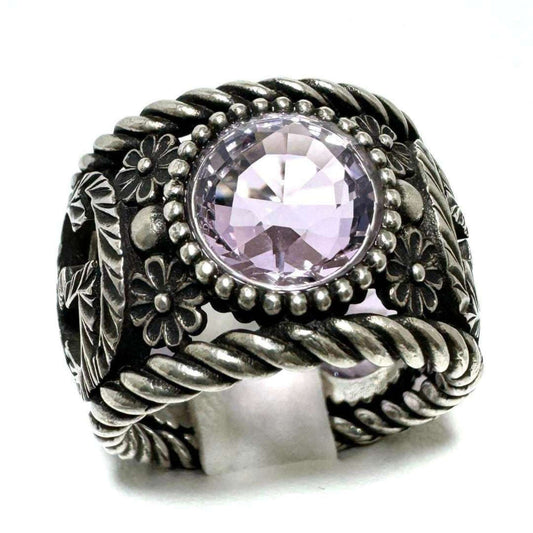 Gucci Silver Rhinestone Silver 925 Band Ring ()