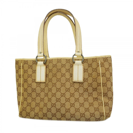 Gucci Brown Ivory Canvas Tote Bag