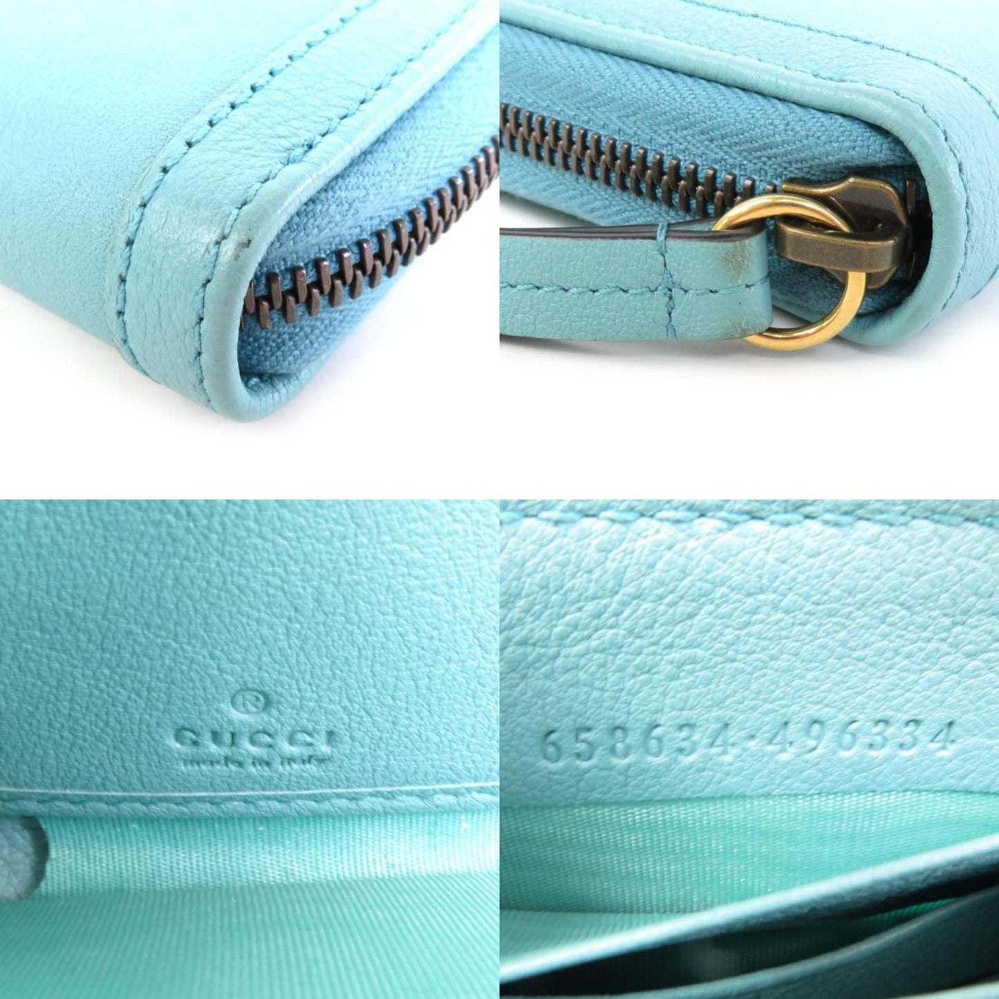 Gucci Turquoise Leather Coin Purse/Coin Case