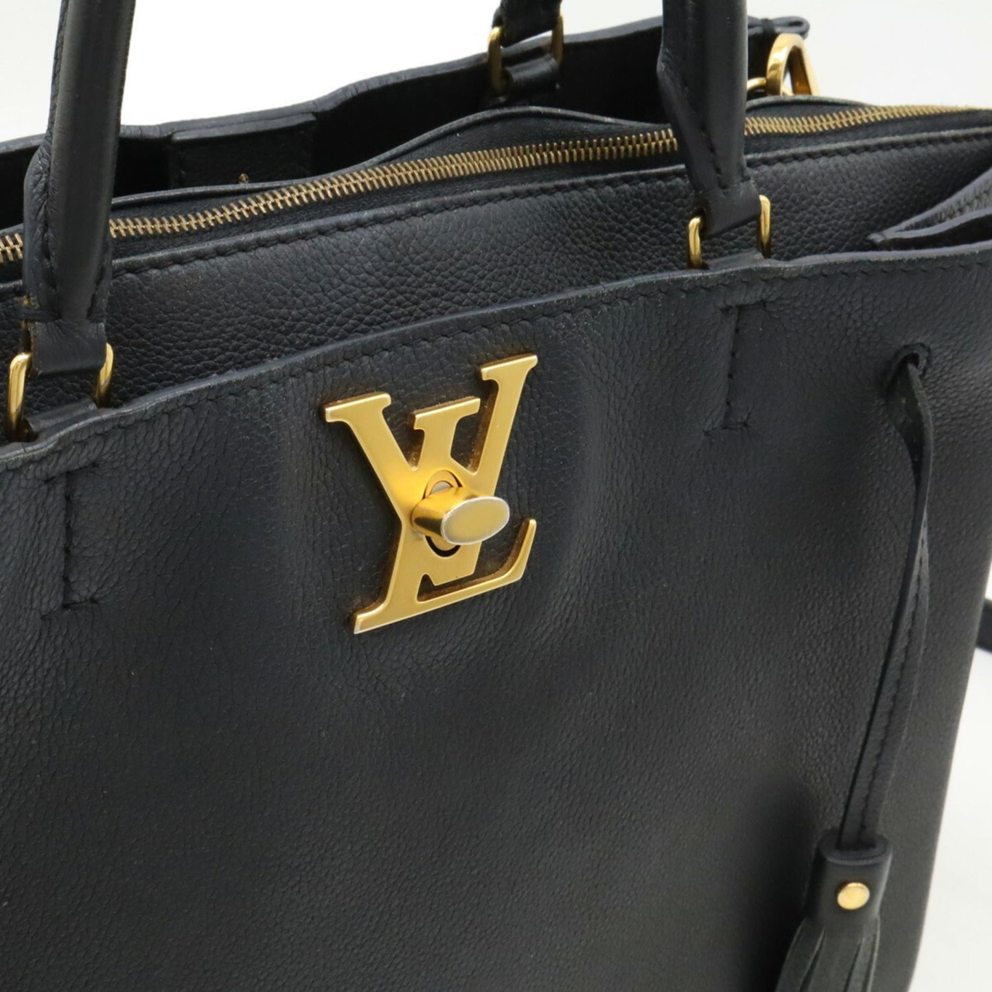 Louis Vuitton Black Noir Leather Handbag Shoulder Bag