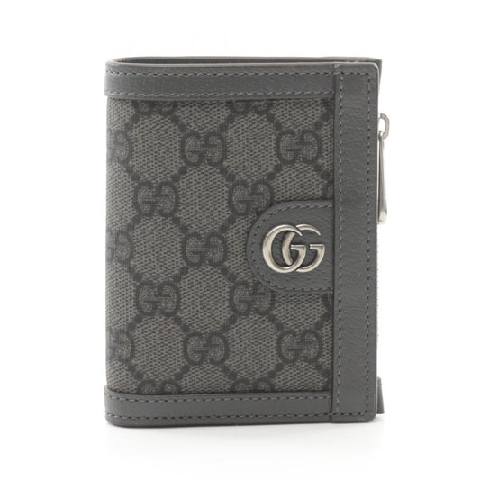 Gucci Gray Leather Coated Canvas Wallet (Bi-Fold) ()