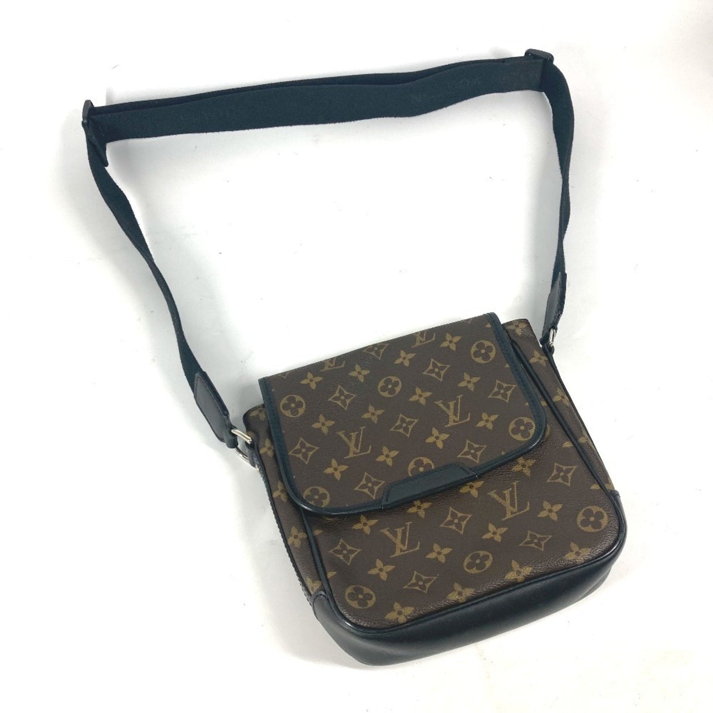 Louis Vuitton Black Brown Canvas Pochette Shoulder Bag