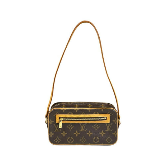 Louis Vuitton Brown Monogram Canvas Shoulder Bag ()