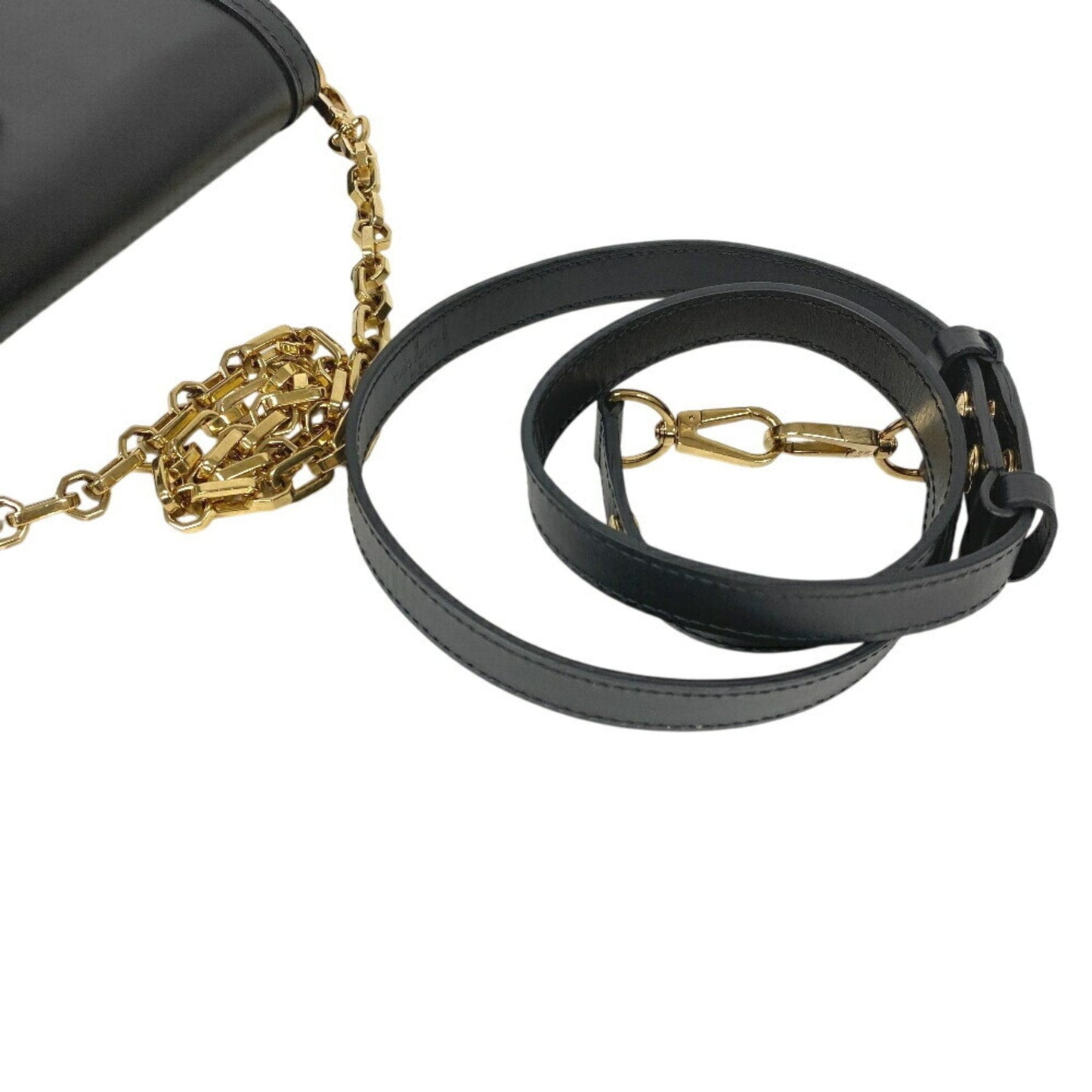 Louis Vuitton Black Gold Leather Shoulder Bag