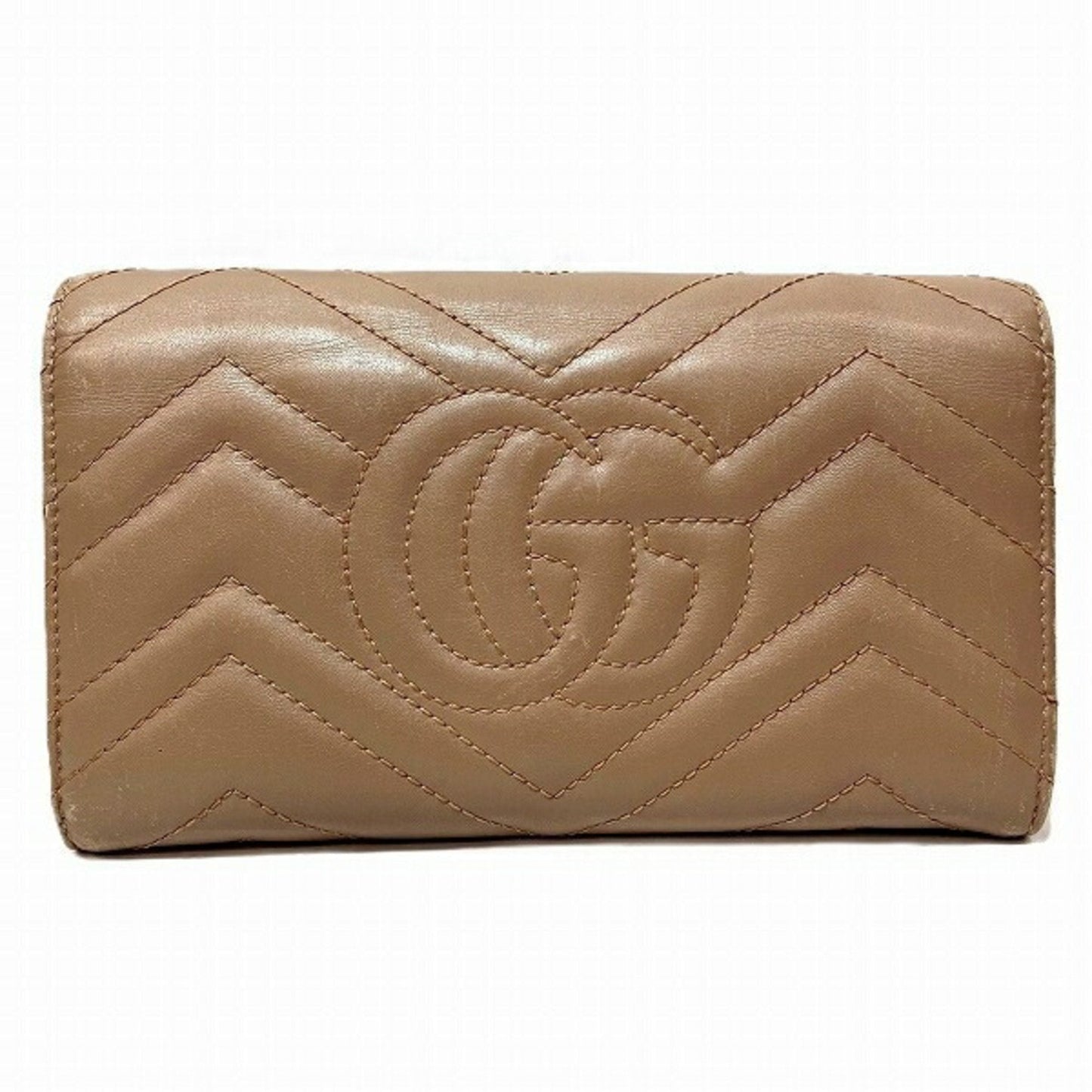 Gucci Beige Leather Long Wallet (Bi-Fold)
