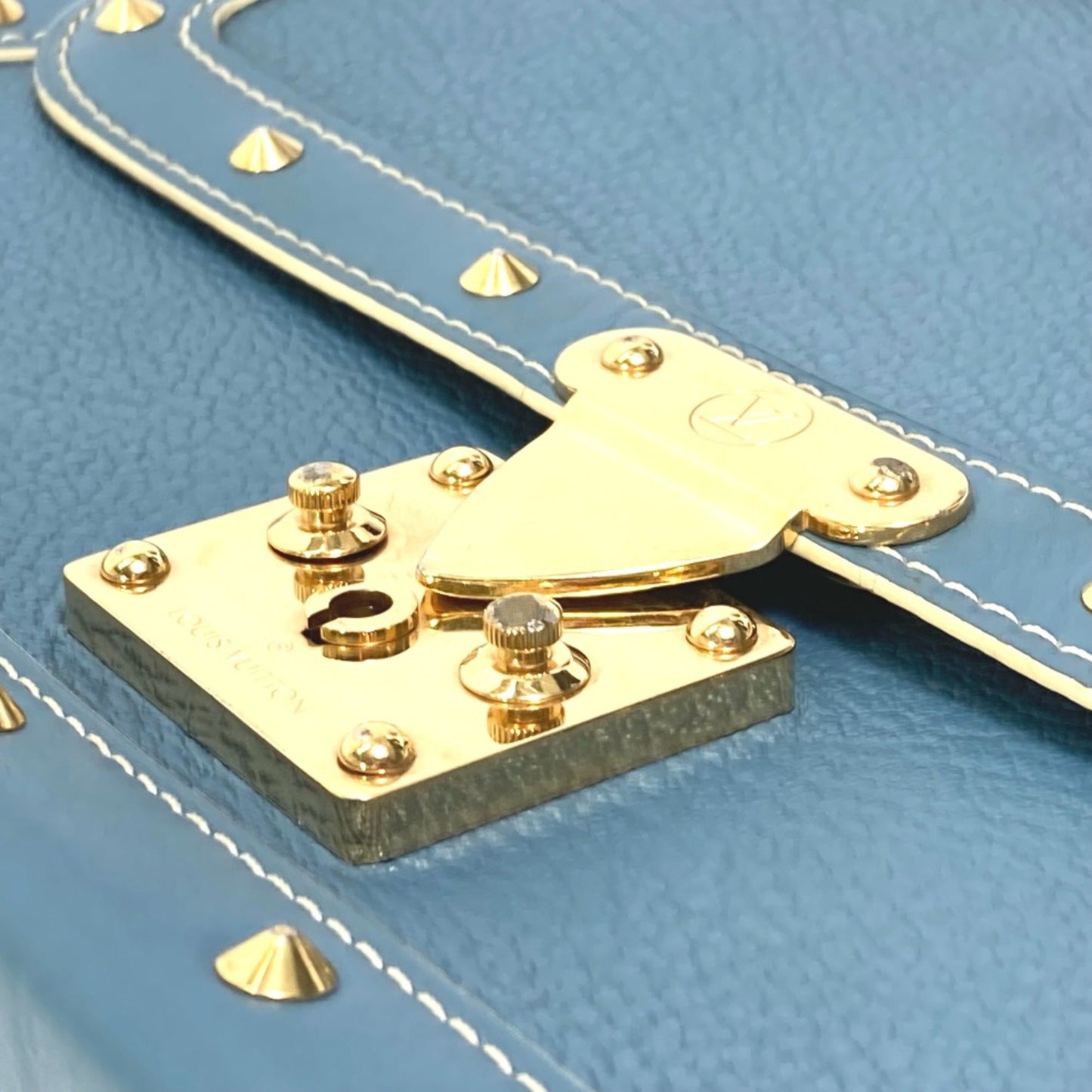 Louis Vuitton Blue Leather Shoulder Bag