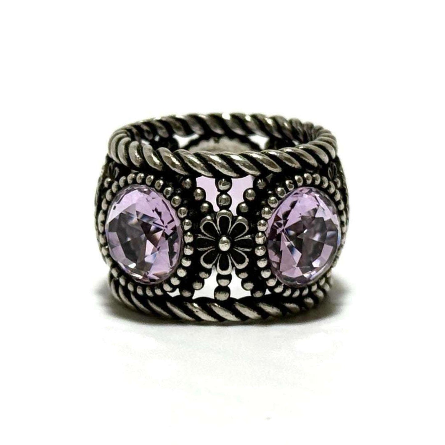 Gucci Silver Rhinestone Silver 925 Band Ring