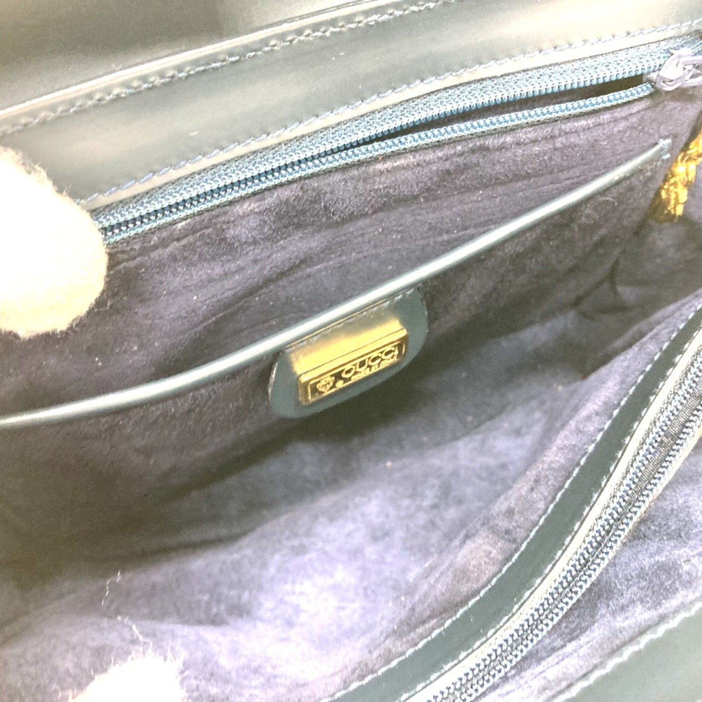 Gucci Navy Leather Handbag