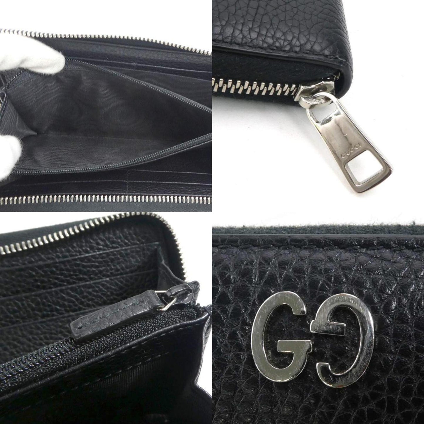 Gucci Black Leather Long Wallet (Bi-Fold)