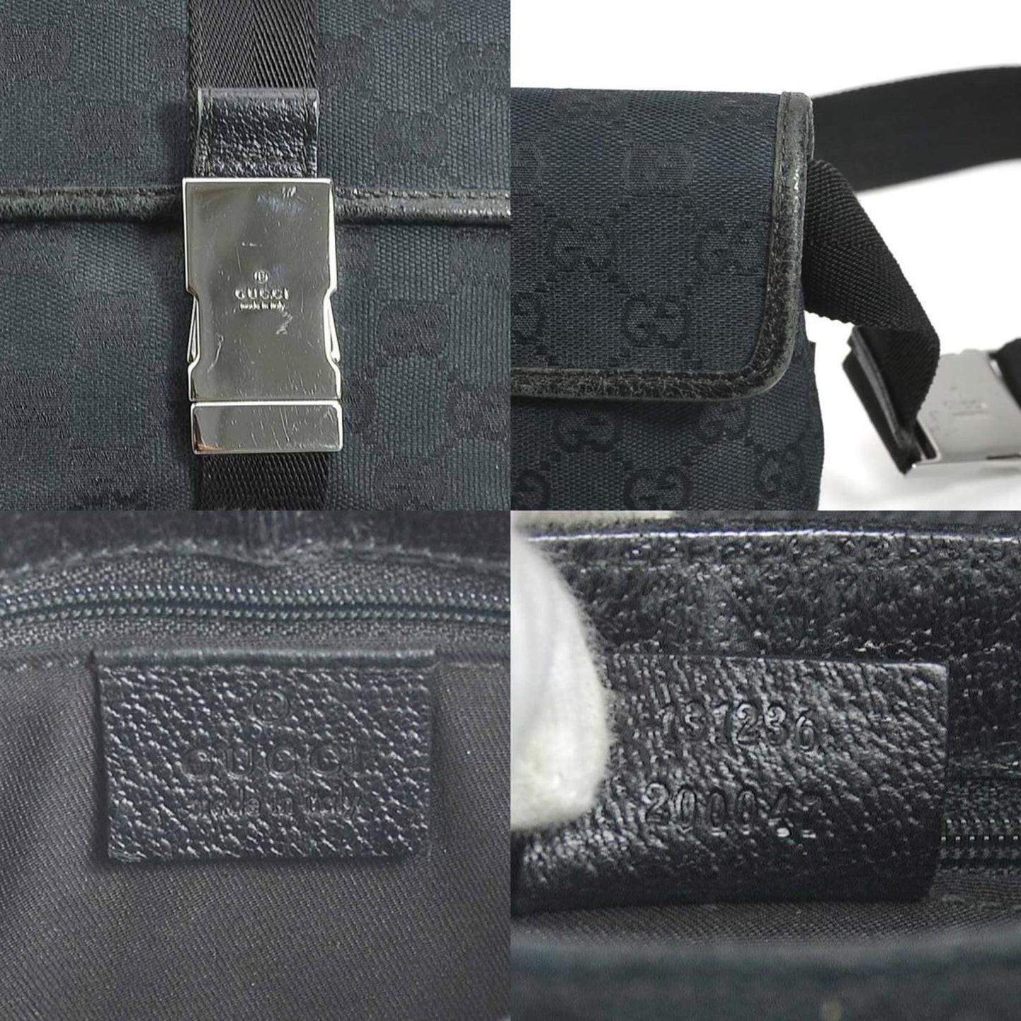 Gucci Black Gg Canvas Shoulder Bag