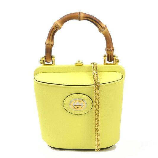 Gucci Yellow Leather Handbag Shoulder Bag ()