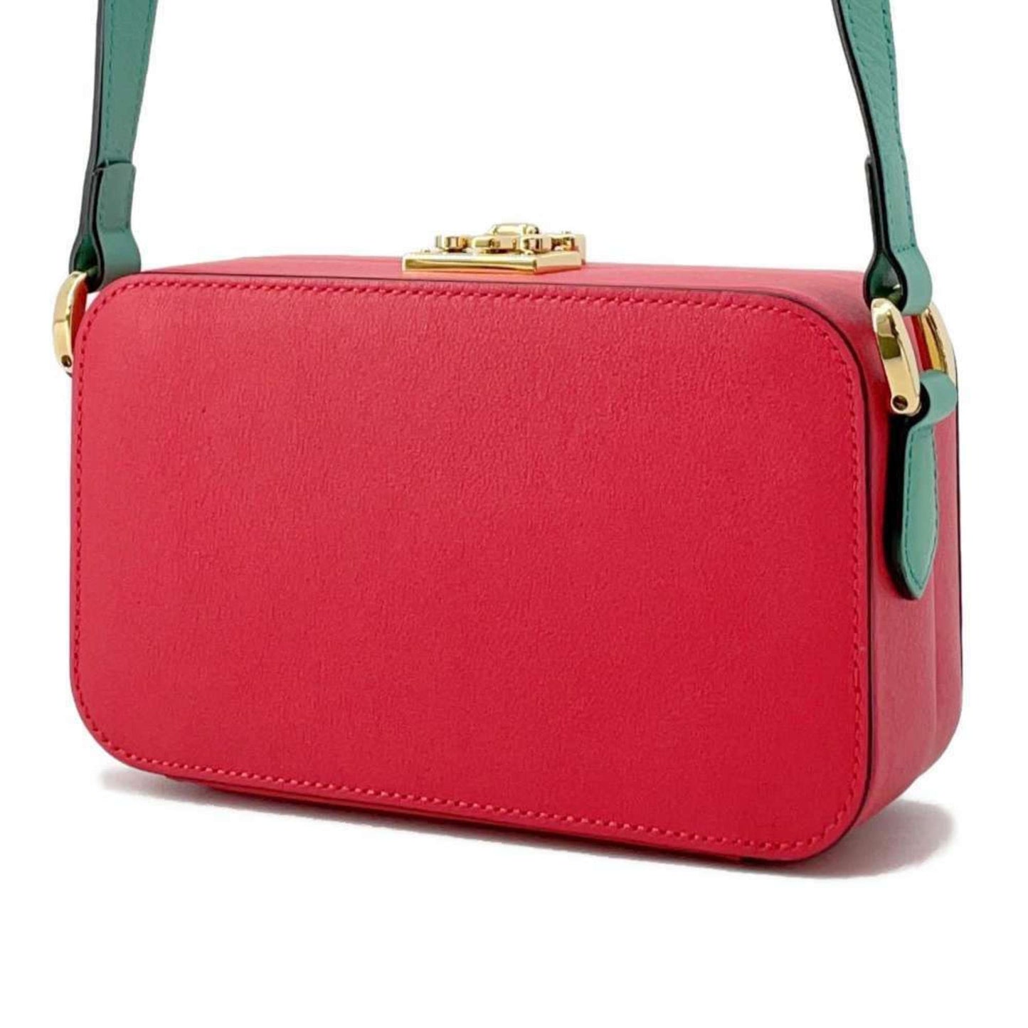 Gucci Green Red Color Leather Shoulder Bag