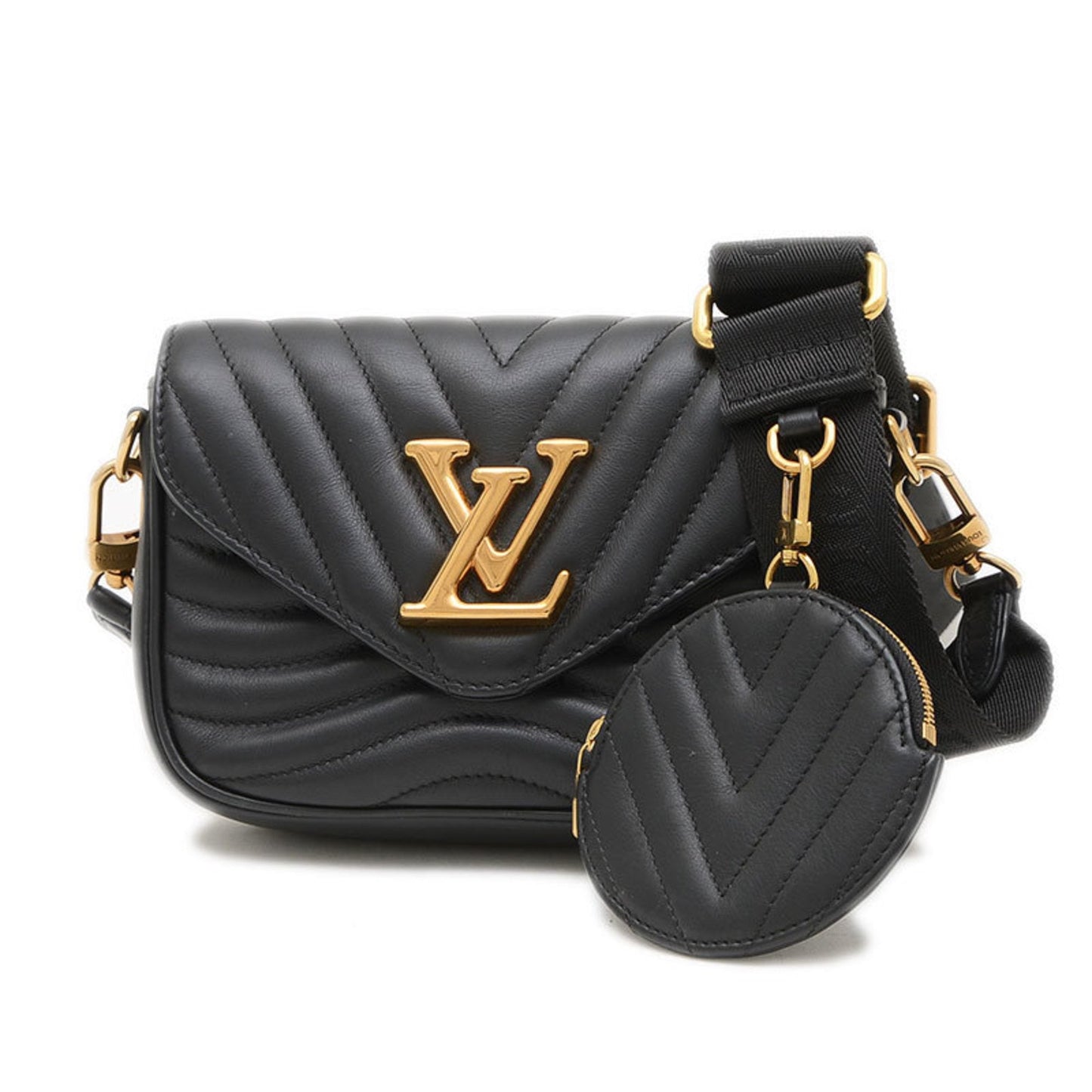 Louis Vuitton Black Leather Pochette Shoulder Bag ()
