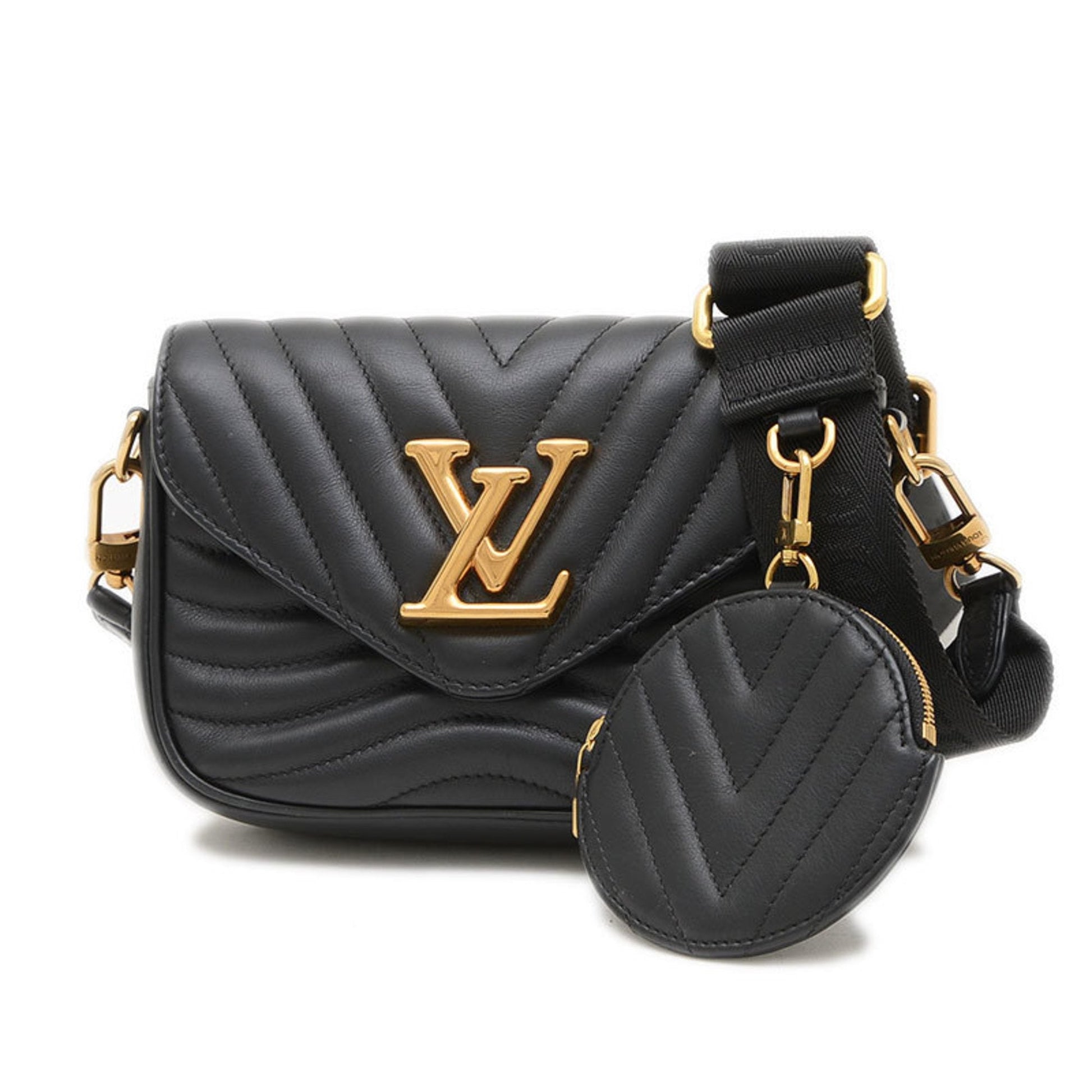 Louis Vuitton Black Leather Pochette Shoulder Bag ()