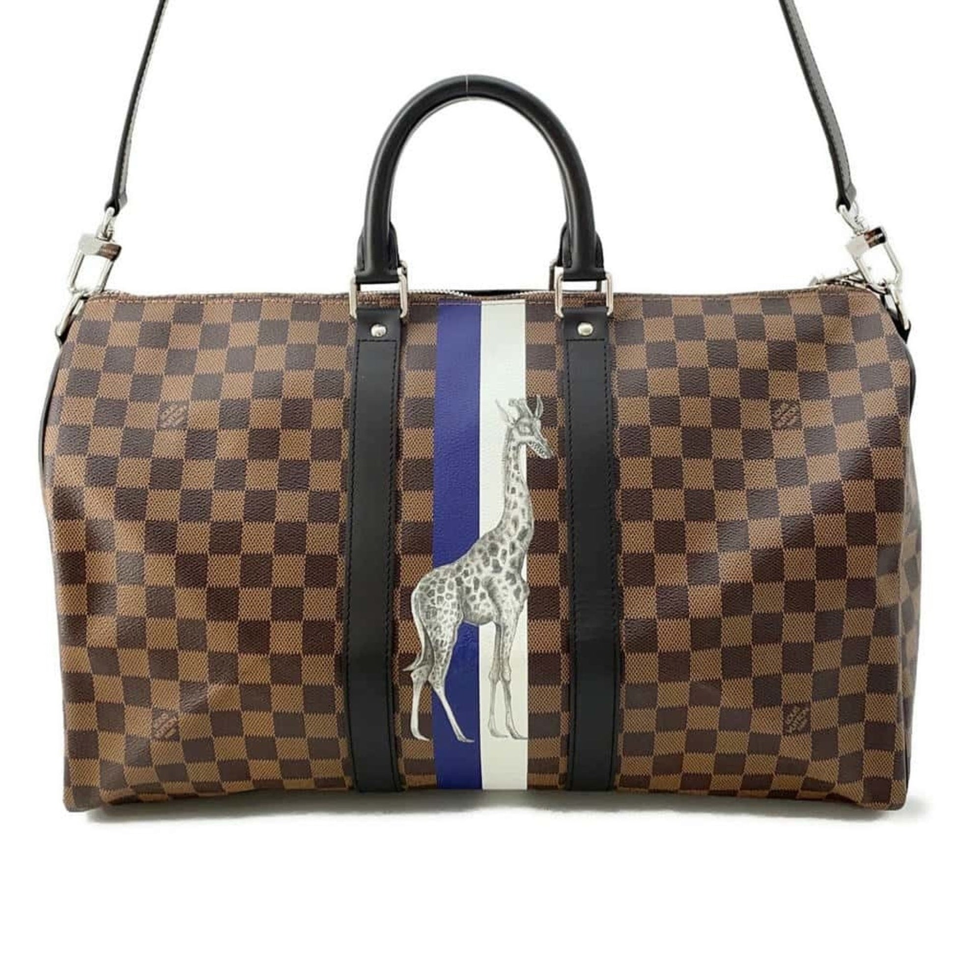Louis Vuitton Brown Damier Canvas Boston Bag Shoulder Bag ()