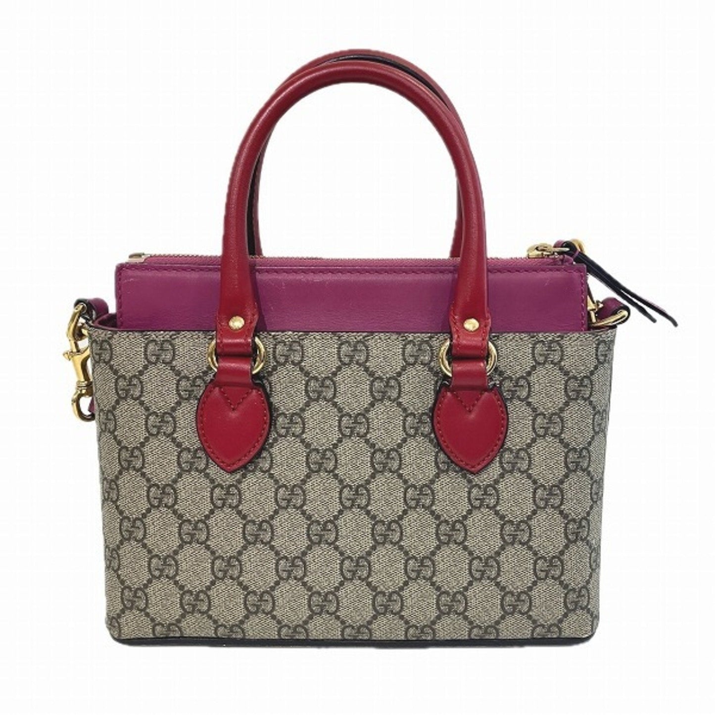 Gucci Pink Canvas Leather Handbag Shoulder Bag