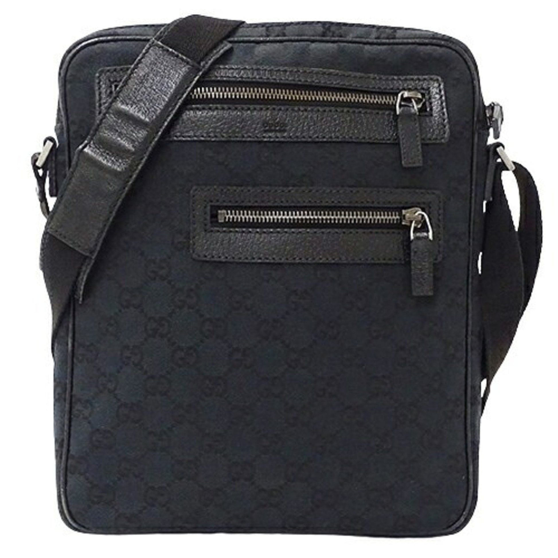Gucci Black Gg Canvas Shoulder Bag ()