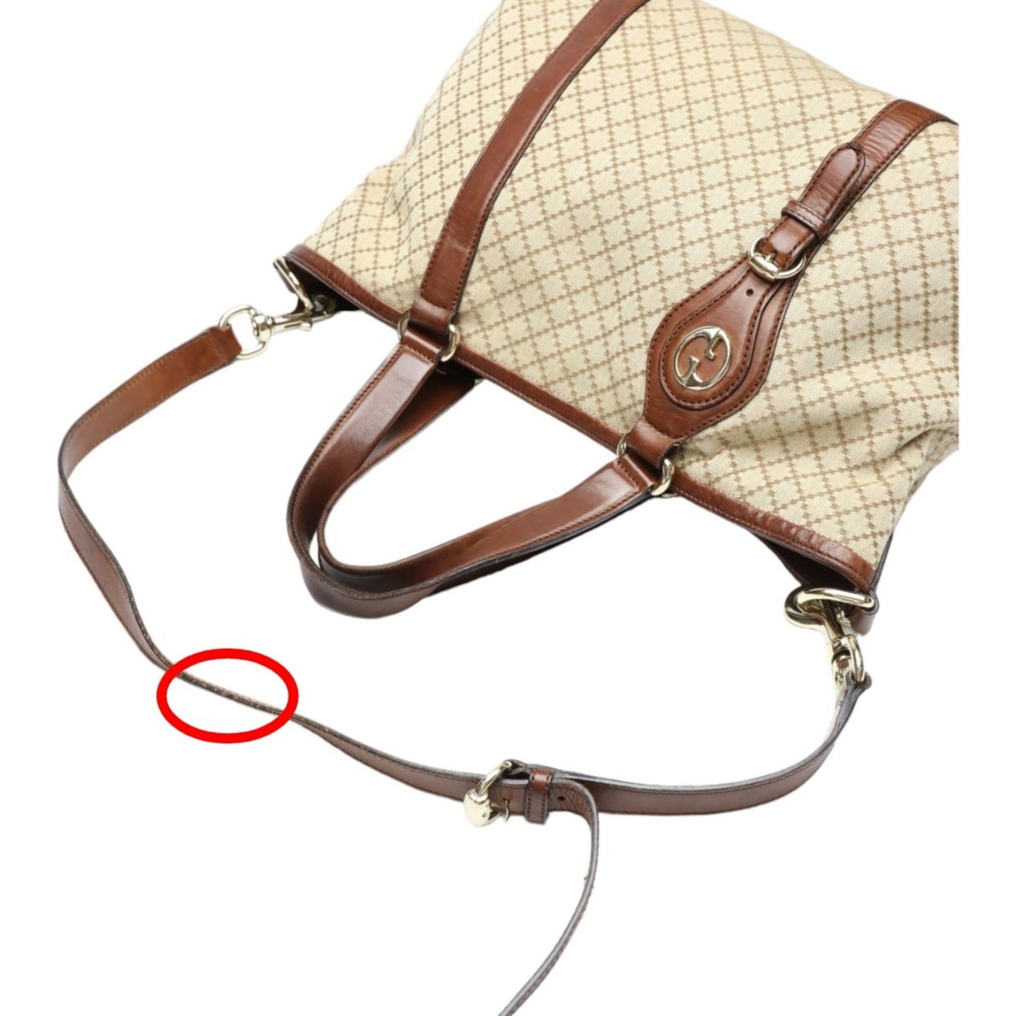 Gucci Brown Canvas Shoulder Bag Tote Bag