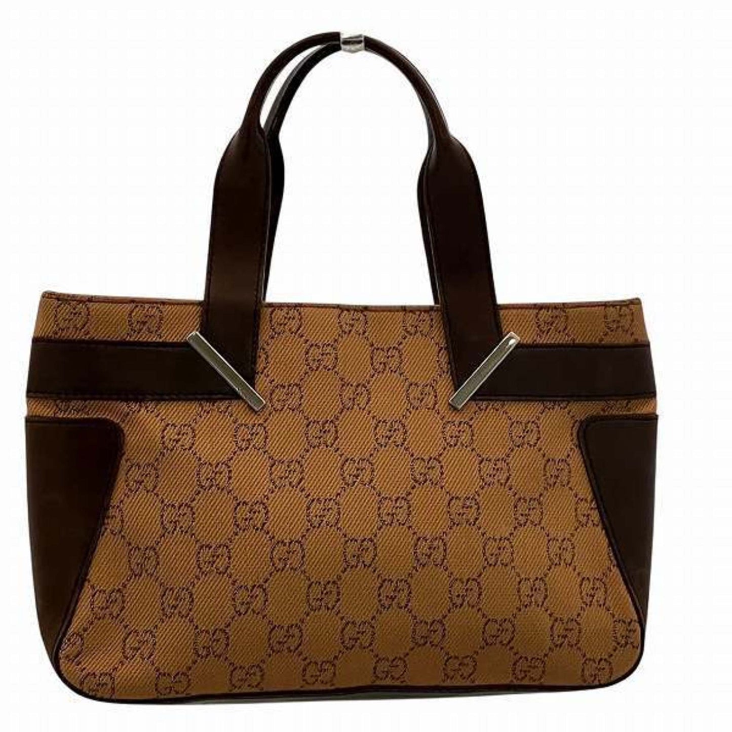 Gucci Gg Canvas Brown Canvas Leather Handbag