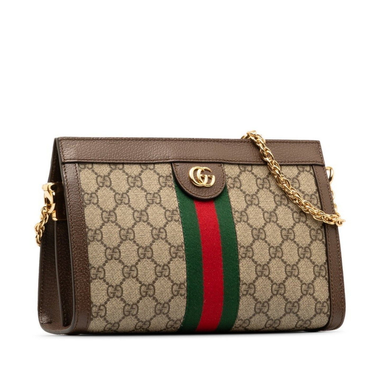 Gucci Sherry Line Beige Brown Leather Pvc Shoulder Bag
