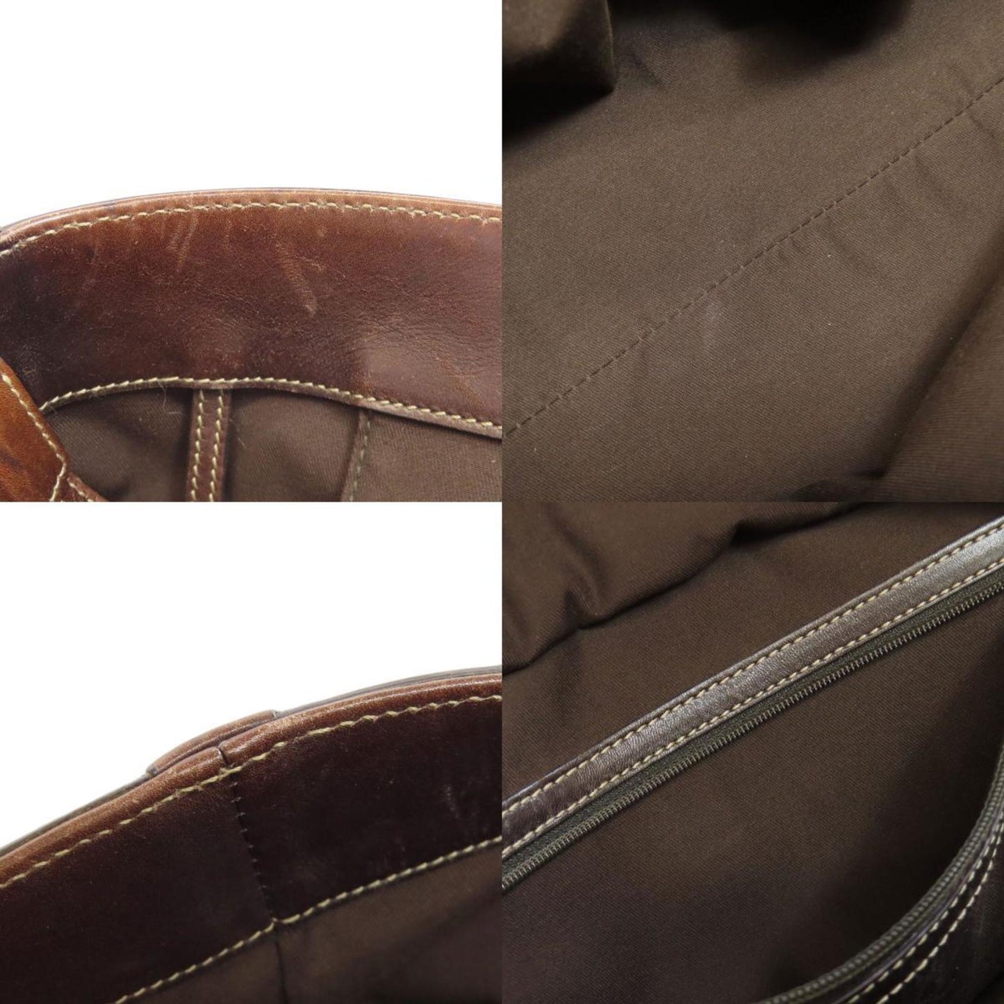 Gucci Brown Canvas Leather Tote Bag