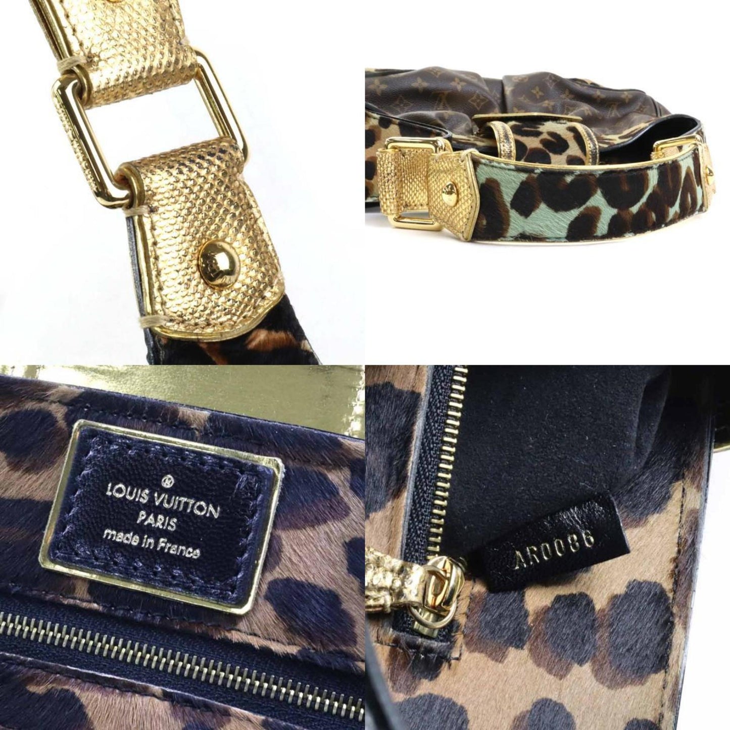 Louis Vuitton Blue Brown Monogram Leather Shoulder Bag