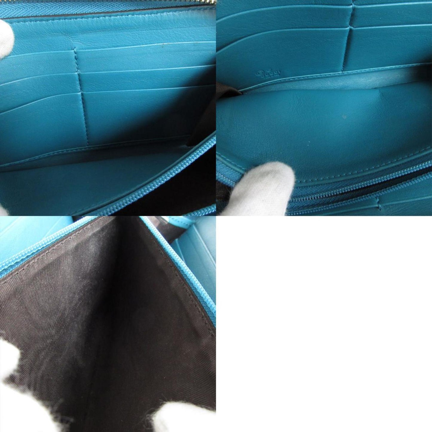 Gucci Blue Leather Long Wallet (Bi-Fold)