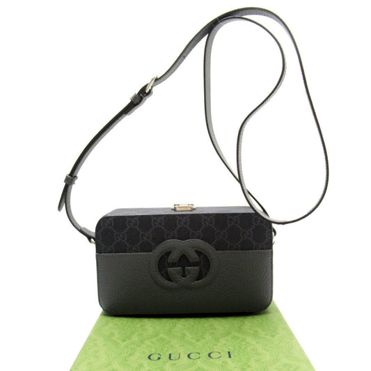 Gucci Dark Gray Pvc Leather Shoulder Bag ()