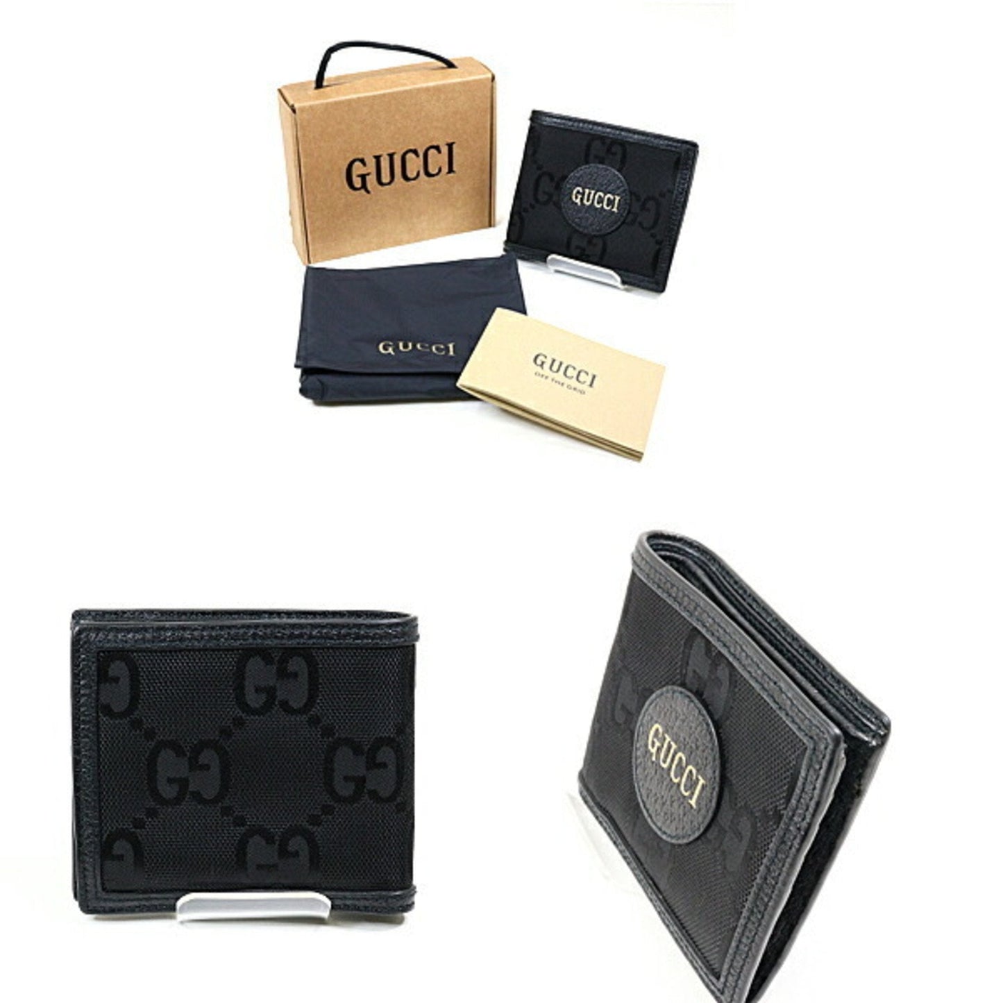Gucci Black Nylon Leather Wallet (Bi-Fold)