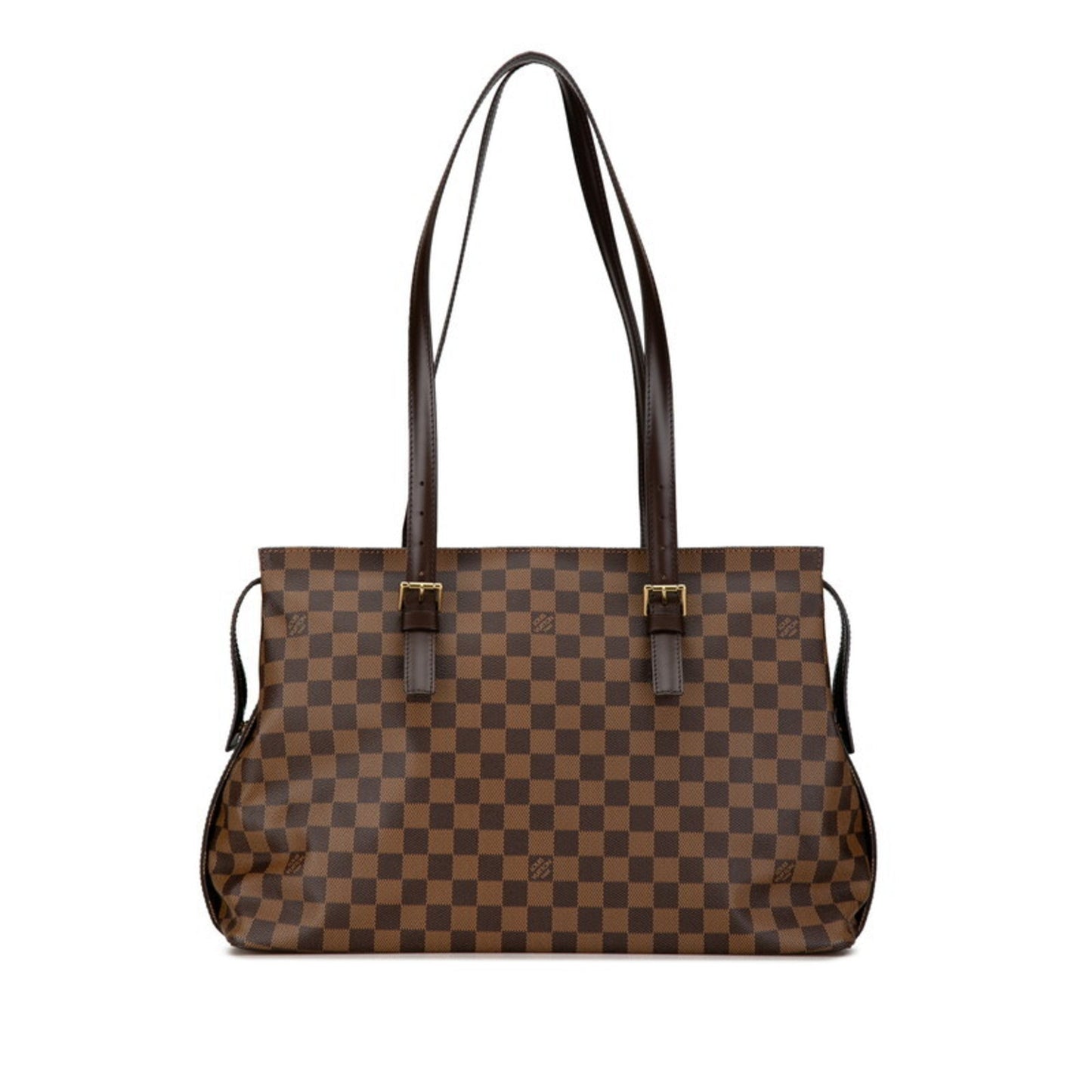 Louis Vuitton Brown Pvc Leather Shoulder Bag Tote Bag