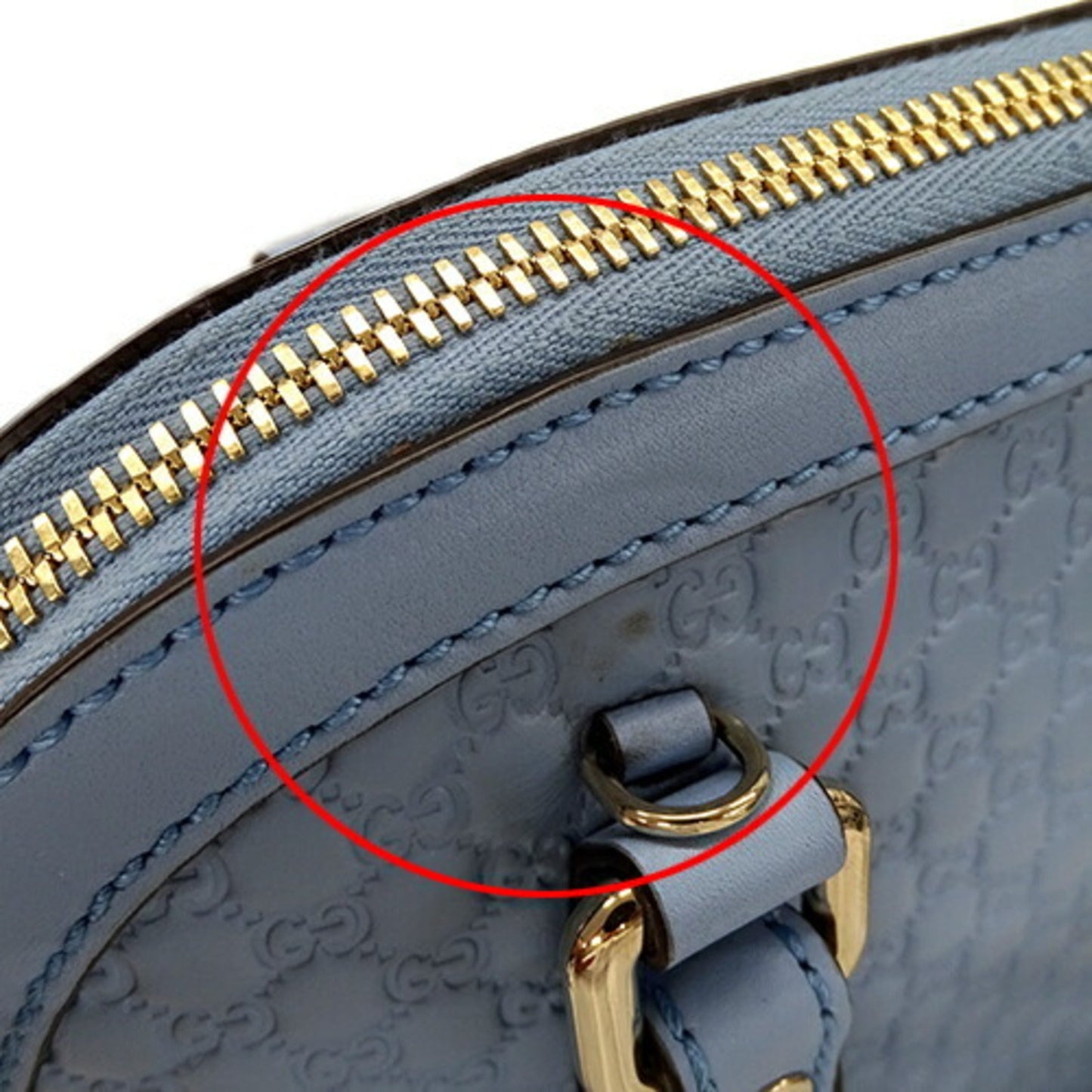 Gucci Light Blue Leather Handbag Shoulder Bag