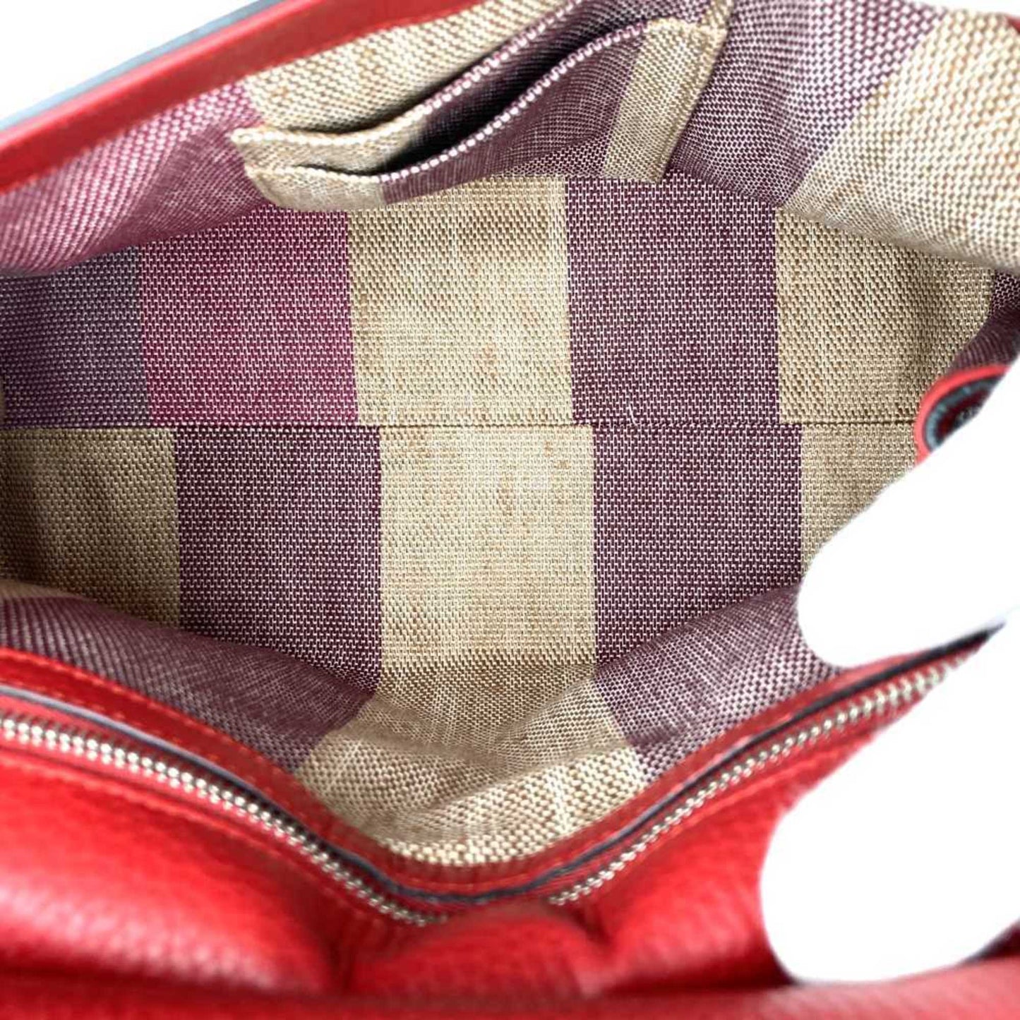Gucci Red Color Leather Handbag Shoulder Bag