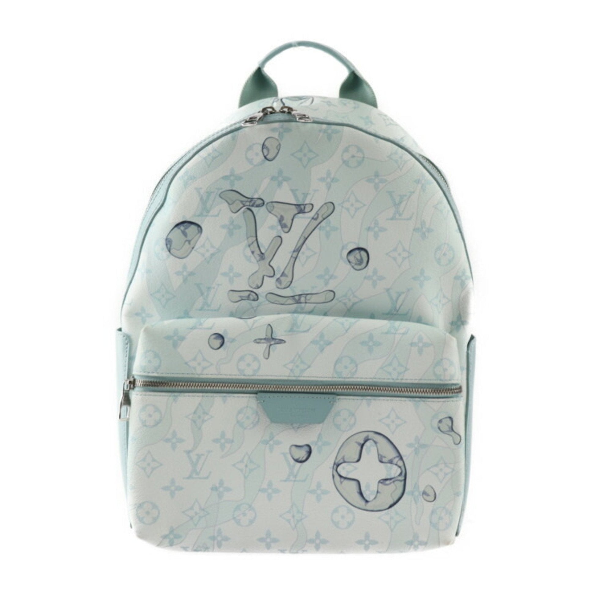 Louis Vuitton Light Blue Pvc Leather Backpack Handbag ()